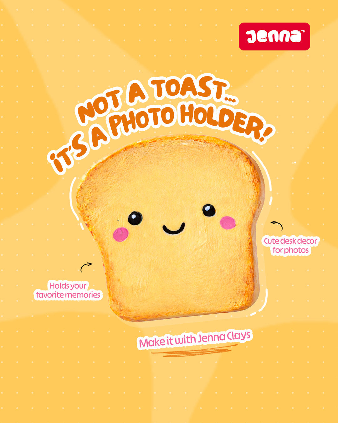 How to Make a Cute Clay Toast Photo Holder with Jenna Clays