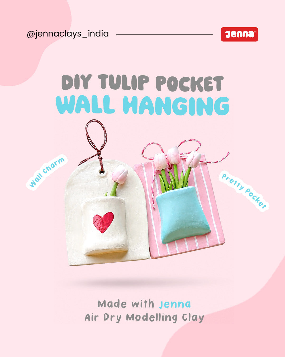 How to Make a Tulip Pocket Wall Hanging with Air Dry Clay (Step-by-Step)