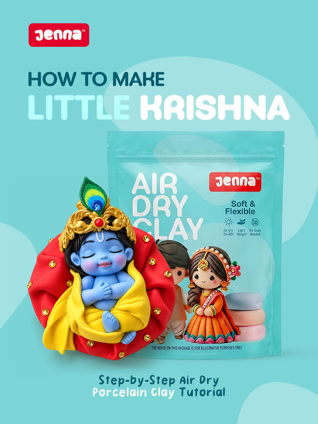 How to Make a Cute Baby Krishna with Jenna Air Dry Porcelain Clay
