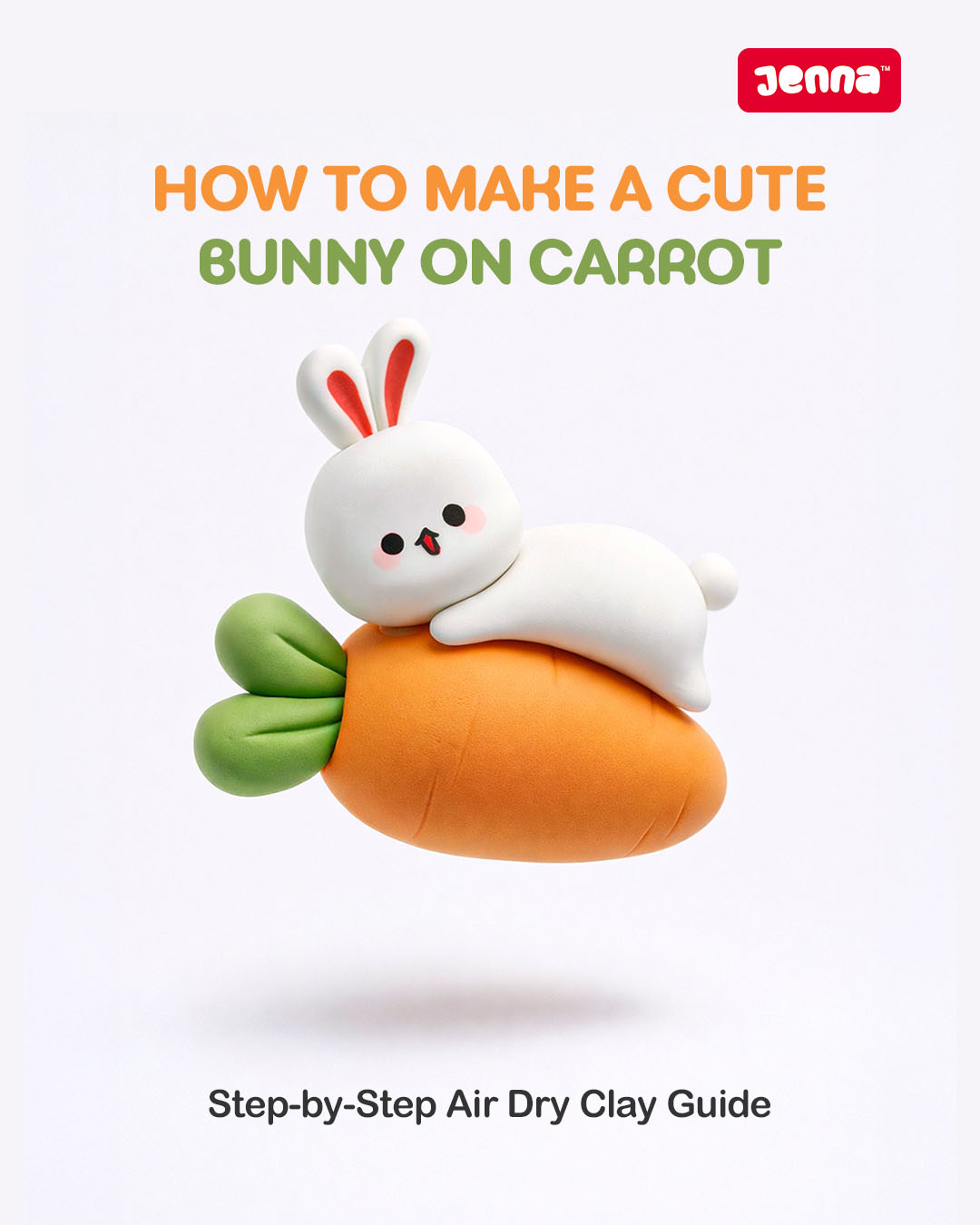 🐰 How to Make a Cute Bunny on Carrot with Air Dry Clay (Step-by-Step Guide)