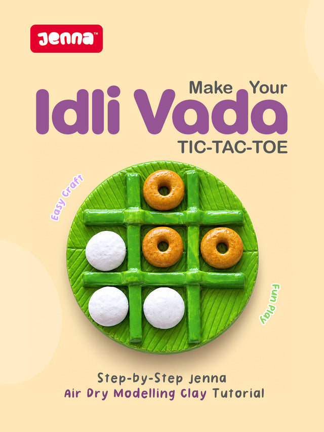 Idli Vada Tic-Tac-Toe: A Fun DIY Clay Game Made with Jenna Air Dry Modelling Clay