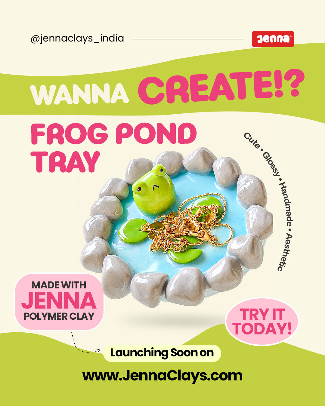 Buy Polymer Clay Online India — Cute Frog Pond Jewelry Tray DIY Using Jenna Polymer Clay ✨🐸