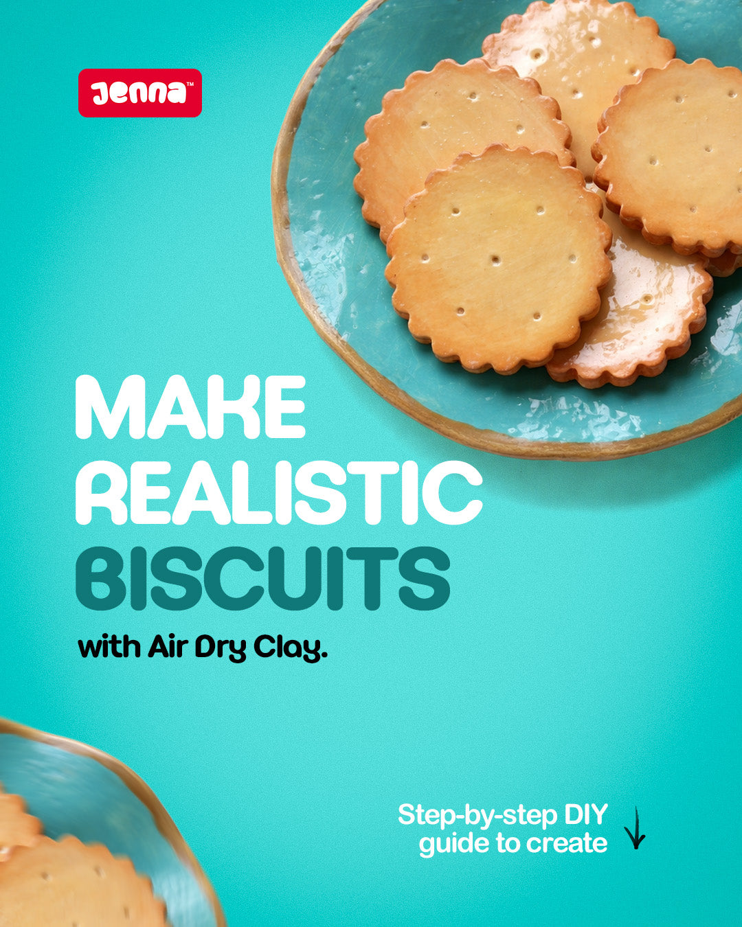 🍪 How to Make Realistic Biscuit &amp; Plate Using Air Dry Clay (Step-by-Step DIY Guide)
