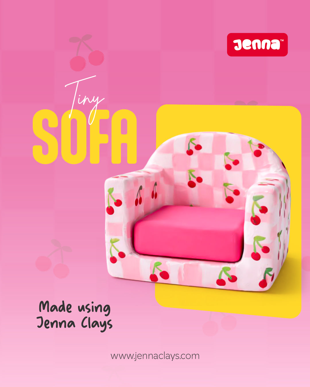How to Make a Cute Cherry Sofa with Jenna Air Dry Modelling Clay
