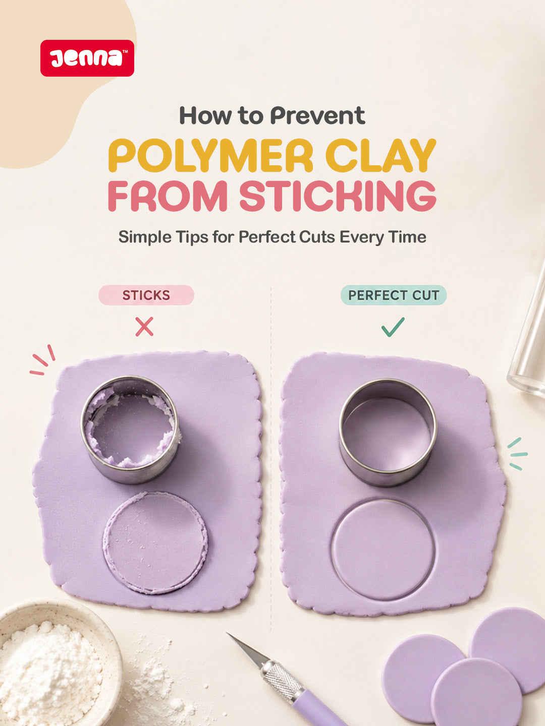 How to Stop Polymer Clay from Sticking to Cutters, Rollers, and Hands