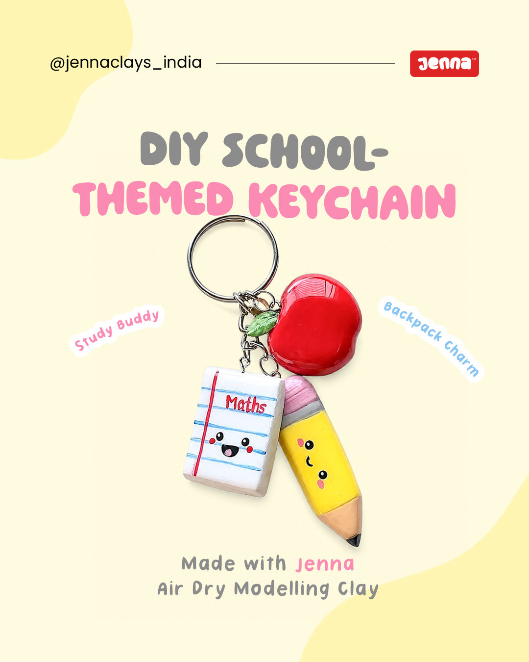 How to Make a School-Themed Clay Keychain at Home (Beginner-Friendly Tutorial)