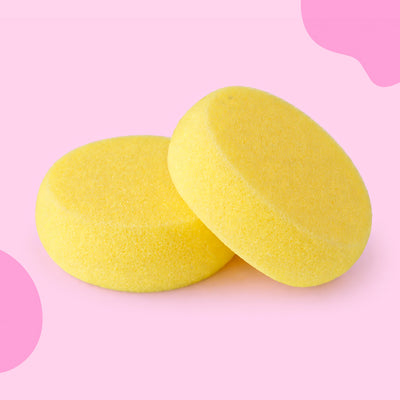 Round Sponges 2pcs - Yellow blending Sponge for Art & Craft Pottery Clay surface cleaning and levelling