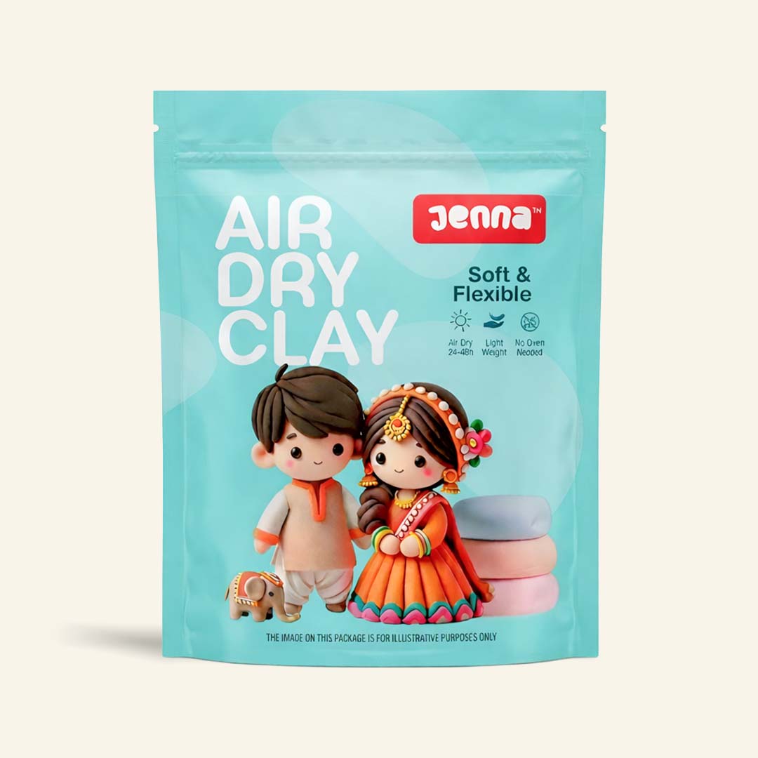 Jenna Air Dry Clay – White | Lightweight Matte Finish Clay for Figurines, Charms & Home Décor